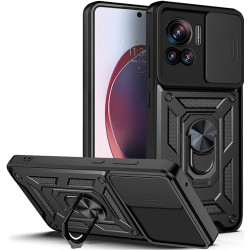 Techsuit CamShield - Ανθεκτική Θήκη με Κάλυμμα για την Κάμερα & Μεταλλικό Ring Holder - Motorola Edge 30 Ultra - Black (5949419070615)