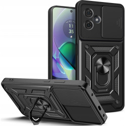 Techsuit CamShield - Ανθεκτική Θήκη με Κάλυμμα για την Κάμερα & Μεταλλικό Ring Holder - Motorola Moto G54 - Black (5949419070547)