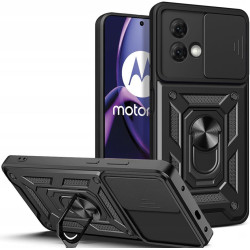 Techsuit CamShield - Ανθεκτική Θήκη με Κάλυμμα για την Κάμερα & Μεταλλικό Ring Holder - Motorola Moto G84 - Black (5949419070530)