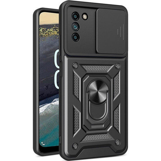 Techsuit CamShield - Ανθεκτική Θήκη με Κάλυμμα για την Κάμερα & Μεταλλικό Ring Holder - Nokia G22 - Black (5949419069237)