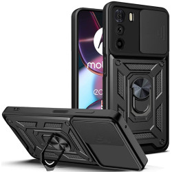 Techsuit CamShield - Ανθεκτική Θήκη με Κάλυμμα για την Κάμερα & Μεταλλικό Ring Holder - Motorola Edge 30 - Black (5949419070639)
