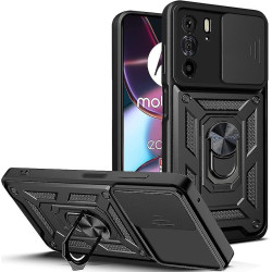 Techsuit CamShield - Ανθεκτική Θήκη με Κάλυμμα για την Κάμερα & Μεταλλικό Ring Holder - Motorola Edge 30 Pro - Black (5949419070653)