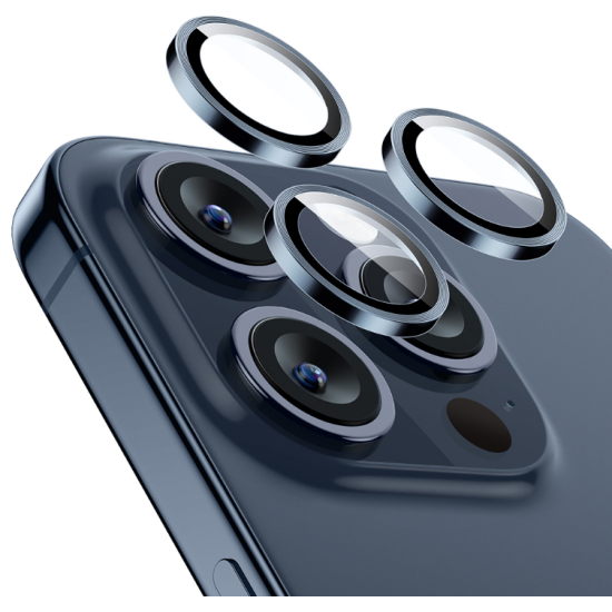ESR Armorite Camera Lens Protectors - Αντιχαρακτικό Γυαλί Προστασίας για Φακό Κάμερας - Apple iPhone 15 Pro / 15 Pro Max - Blue (4894240174166)