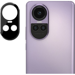 Techsuit Full Camera Tempered Glass - Αντιχαρακτικό Γυαλί Προστασίας για Φακό Κάμερας - Oppo Reno10 Pro - Black (5949419074316)
