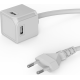 Allocacoc USBcube Extended - Φορτιστής Τοίχου / Αντάπτορας με 4 x USB-A & Ενσωματωμένο Καλώδιο 150cm - 3A - White (10464WT/EUEUMC)