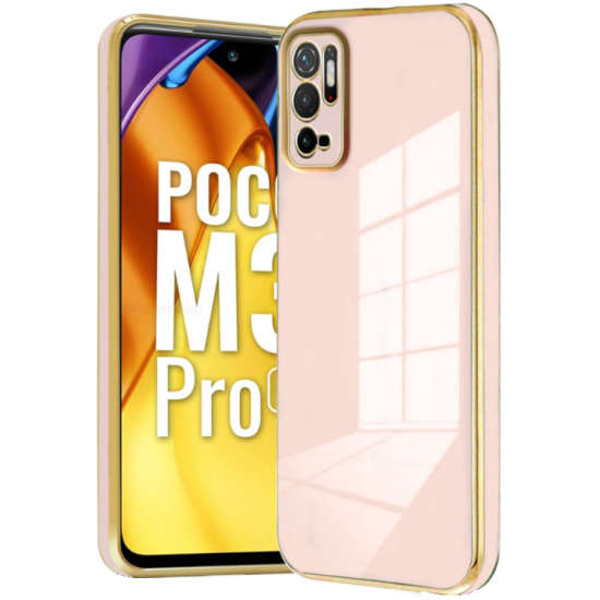 Bodycell Gold Plated - Θήκη Σιλικόνης Xiaomi Redmi Note 10 5G / Redmi Note 10T 5G / Poco M3 Pro 5G - Pink (5206015071584)