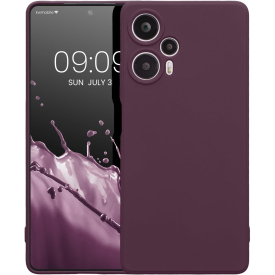 KWmobile Soft Slim Flexible Rubber Cover with Camera Protector - Θήκη Σιλικόνης Xiaomi Poco F5 με Πλαίσιο Κάμερας - Bordeaux Violet (61638.187)