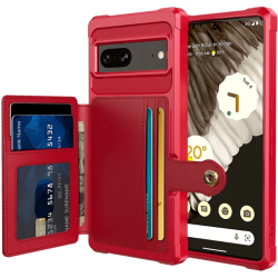 HappyCase 3 σε 1 - Θήκη Σιλικόνης με Ενσωματωμένο PU Πορτοφόλι - Google Pixel 7 - Red (8719246420634)