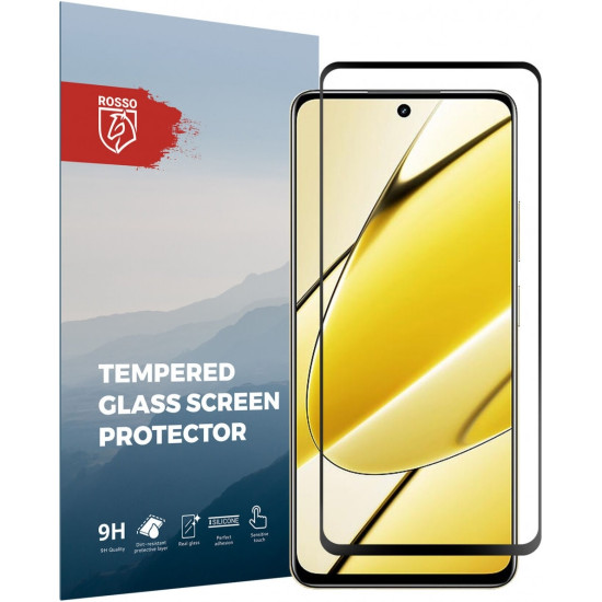 Rosso Tempered Glass - FullFace Αντιχαρακτικό Προστατευτικό Γυαλί Οθόνης Realme 11 5G - Black (8719246398759)