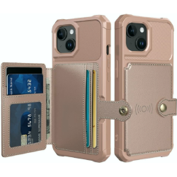 HappyCase 3 σε 1 - Θήκη Σιλικόνης με Ενσωματωμένο PU Πορτοφόλι - Apple iPhone 15 Plus - Pink (8719246421006)