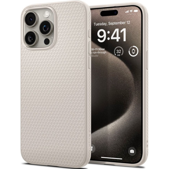 Spigen Θήκη Σιλικόνης Liquid Air - Apple iPhone 15 Pro - Natural Titanium (ACS07217)