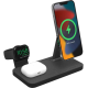 Mophie Snap+ 3 in 1 Wireless Charging Stand - Μαγνητική Βάση Ασύρματης Φόρτισης MagSafe για iPhone & Android / Apple Watch & Galaxy Watch / AirPods - 15W - Black (401309756)