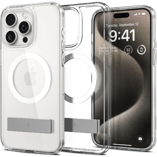 Θήκη Apple iPhone 15 Pro Max - Spigen Ultra Hybrid S MagFit Διάφανη με MagSafe - Crystal Clear (ACS06583)