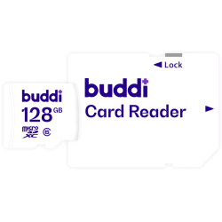 Buddi Κάρτα Μνήμης MicroSD 128GB C6 με Αντάπτορα SDXC - White - 5 Έτη Εγγύηση (8719246387364)