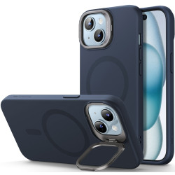 ESR Cloud Soft with Stash Stand - Ανθεκτική MagSafe Θήκη Σιλικόνης Apple iPhone 15 Plus με Kickstand - Dark Blue (4894240176221)