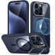 Θήκη Apple iPhone 15 Pro Max - ESR Classic Kickstand Hybrid HaloLock Διάφανη Ανθεκτική με MagSafe - Clear / Dark Blue (4894240176580)