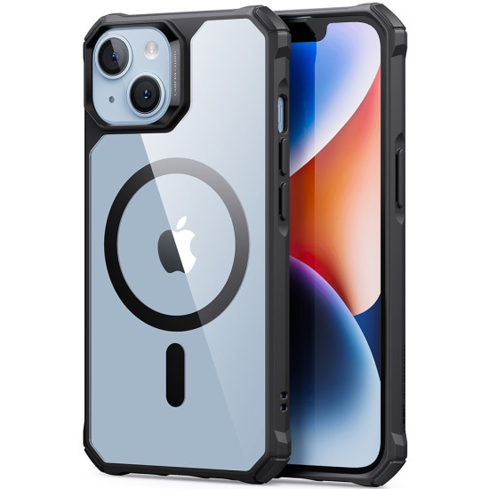 ESR Air Armor HaloLock - Διάφανη Ανθεκτική MagSafe Θήκη Apple iPhone 14 Plus - Clear / Black (4894240161692)
