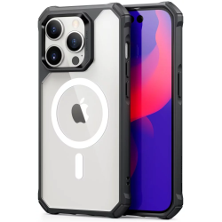 ESR Air Armor HaloLock - Διάφανη Ανθεκτική MagSafe Θήκη Apple iPhone 14 Pro Max - Clear / Black (4894240161715)