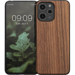 KWmobile Σκληρή Ξύλινη Θήκη με TPU Bumper - Xiaomi Redmi 12 - Walnut / Dark Brown (61881.18)