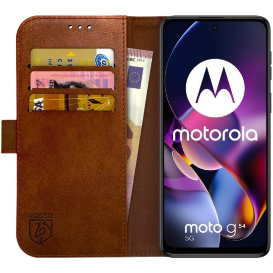 Rosso Element PU Θήκη Πορτοφόλι Motorola Moto G54 - Brown (8719246433917)