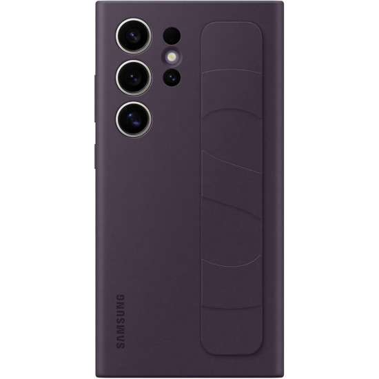 Θήκη Σιλικόνης με Λουράκι Χειρός - Samsung Galaxy S24 Ultra - Official Samsung Standing Grip Case - Dark Violet (EF-GS928CEEGWW)