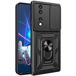Techsuit CamShield - Ανθεκτική Θήκη με Κάλυμμα για την Κάμερα & Μεταλλικό Ring Holder - Honor 70 - Black (5949419070509)