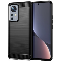 Techsuit Carbon Silicone - Θήκη Σιλικόνης Xiaomi 12 / 12X - Black (5949419030930)