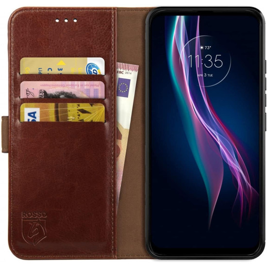 PU Θήκη Πορτοφόλι - Motorola One Fusion Plus - Rosso Element - Brown (8719246262494)