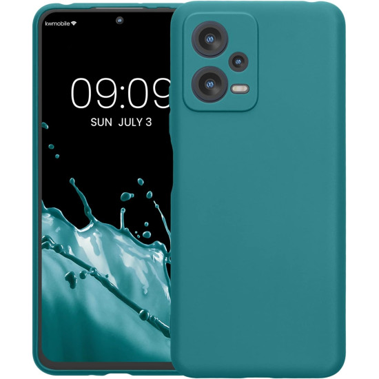 KWmobile Θήκη Σιλικόνης Xiaomi Redmi Note 12 5G / Poco X5 με Πλαίσιο Κάμερας - Teal Matte (60887.57)