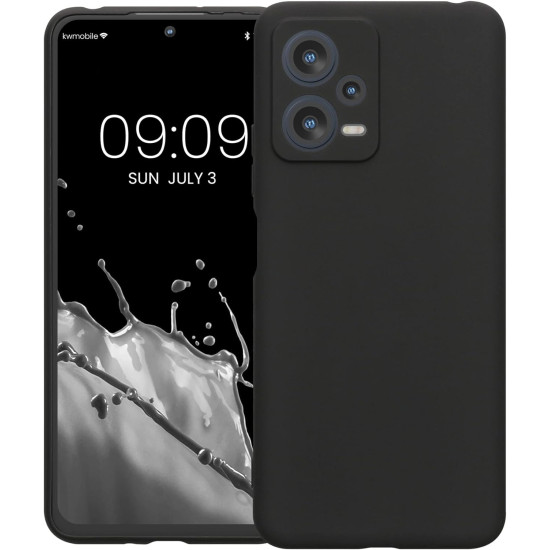 KWmobile Θήκη Σιλικόνης Xiaomi Redmi Note 12 5G / Poco X5 με Πλαίσιο Κάμερας - Black Matte (60887.47)