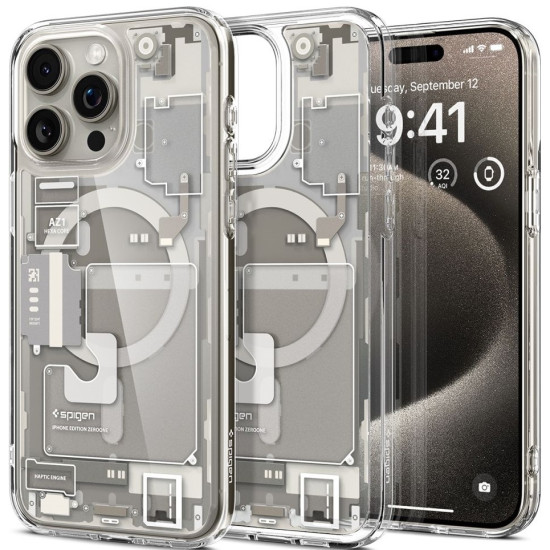 Θήκη Apple iPhone 15 Pro Max - Spigen Ultra Hybrid MagFit με MagSafe - Zero One Natural Titanium (ACS07211)