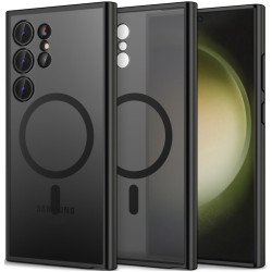 Σκληρή Ημιδιάφανη Θήκη MagSafe Samsung Galaxy S24 Ultra - Tech-Protect MagMat - Matte Black (5906203690534)