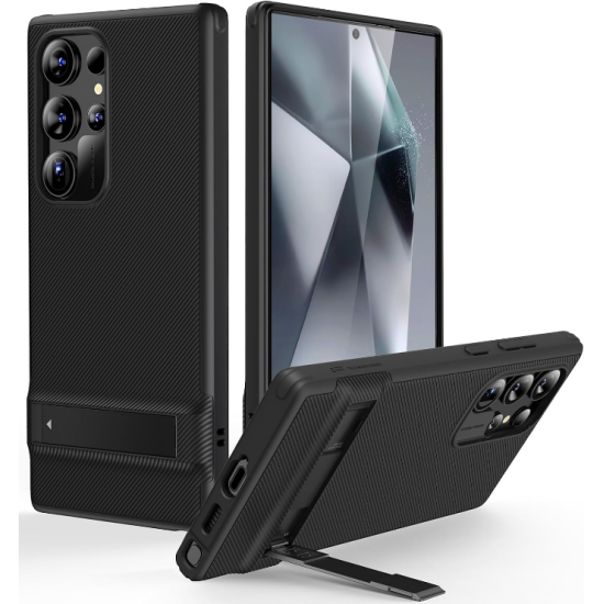 Ανθεκτική Θήκη Σιλικόνης με Kickstand - Samsung Galaxy S24 Ultra - ESR Boost Kickstand Case - Black (4894240189931)