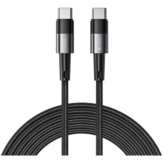 Tech-Protect Ultraboost Cable - Καλώδιο Φόρτισης και Μεταφοράς Δεδομένων Type-C σε Type-C - 300cm - 100W - 5A - Grey (9319456606058)