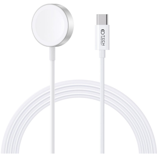 Tech-Protect Ultraboost Magnetic Type-C Cable - Μαγνητικός Ασύρματος Φορτιστής Type-C για Apple Watch - 2.5W - 120cm - White (9490713932704)