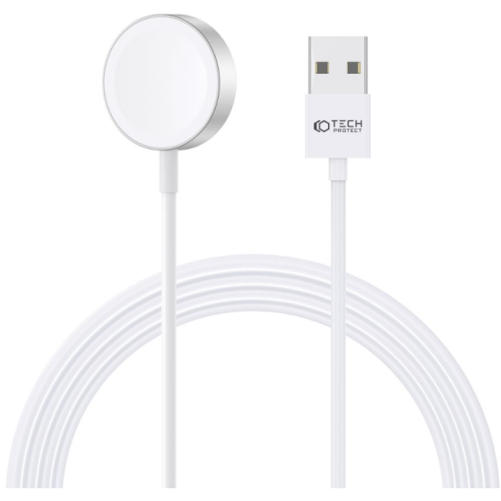 Tech-Protect Ultraboost Magnetic Cable - Μαγνητικός Ασύρματος Φορτιστής USB-A για Apple Watch - 2.5W - 120cm - White (9490713932773)