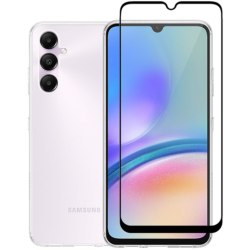 Σετ Διάφανη Θήκη Σιλικόνης & Full Face Tempered Glass - Samsung Galaxy A15 - Vivid Set Gelly Case & Full Face Tempered Glass - Transparent / Black (VIGELLY340GLASSBK)