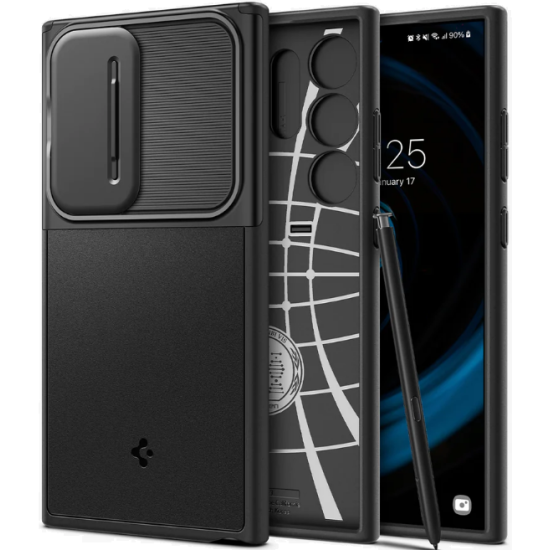Θήκη με Κάλυμμα για την Κάμερα - Samsung Galaxy S24 Ultra - Spigen Optik Armor - Black (ACS07313)
