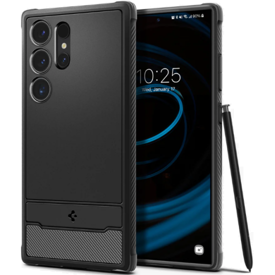 Ανθεκτική Θήκη Σιλικόνης - Samsung Galaxy S24 Ultra - Spigen Rugged Armor - Matte Black (ACS07286)