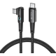 Tech-Protect Ultraboost Cable "L" - Καλώδιο Φόρτισης και Μεταφοράς Δεδομένων Type-C σε Type-C Ορθή Γωνία - 100cm - 60W - 6A - Grey (9490713935293)