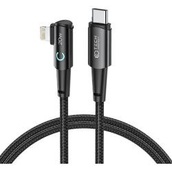 Tech-Protect Ultraboost Cable "L" - Καλώδιο Φόρτισης και Μεταφοράς Δεδομένων Type-C σε Lightning Ορθή Γωνία - 100cm - 20W - 3A - Grey (9490713935330)