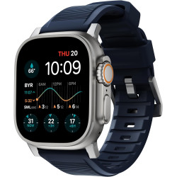 Nomad Rugged Band - Ανθεκτικό Αδιάβροχο Λουράκι από Καουτσούκ FKM - Apple Watch Ultra/SE/11/10/9/8/7/6/5/4 (49/46/45/44mm) - Atlantic Blue / Silver (NM01296485)
