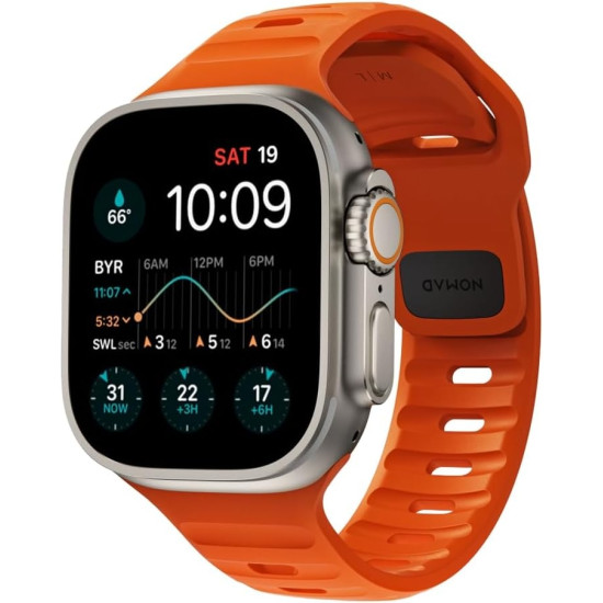 Nomad Αδιάβροχο Λουράκι Σιλικόνης Sport Band - Apple Watch Ultra/SE/11/10/9/8/7/6/5/4 (49/46/45/44mm) - Ultra Orange (NM00736685)