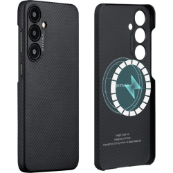 MagSafe Θήκη Aramid Fiber Body - Samsung Galaxy S24 Plus - Pitaka MagEZ Case 4 - 1mm - 600D - Black / Grey / Twill (KS2401S)
