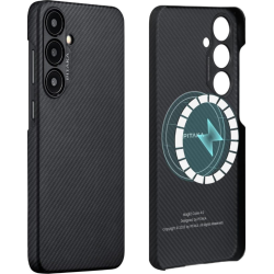 MagSafe Θήκη Aramid Fiber Body - Samsung Galaxy S24 - Pitaka MagEZ Case 4 - 1mm - 600D - Black / Grey / Twill (KS2401)