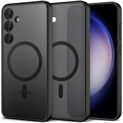 Σκληρή Ημιδιάφανη Θήκη MagSafe Samsung Galaxy S24 - Tech-Protect MagMat - Matte Black (5906203690510)