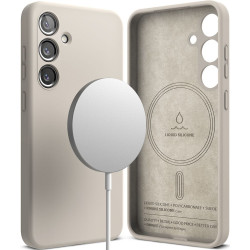 Ανθεκτική MagSafe Θήκη Σιλικόνης - Samsung Galaxy S24 - Ringke Silicone Magnetic - Stone (8809961782985)