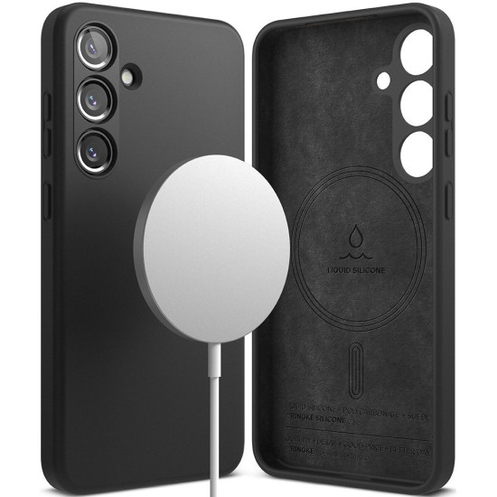 Ανθεκτική MagSafe Θήκη Σιλικόνης - Samsung Galaxy S24 - Ringke Silicone Magnetic - Black (8809961782923)