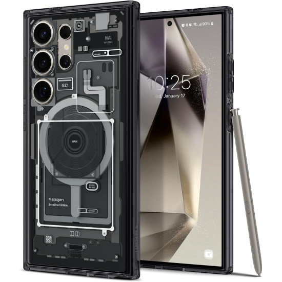 Σκληρή Ανθεκτική MagSafe Θήκη - Samsung Galaxy S24 Ultra - Spigen Ultra Hybrid OneTap Metal Ring MagFit - Zero One (ACS07298)