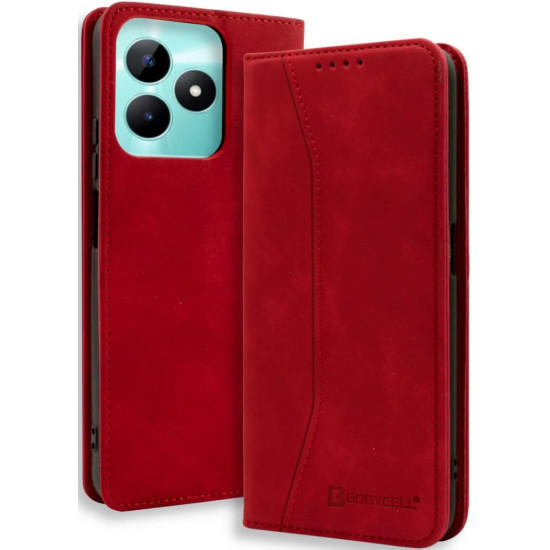 Θήκη Πορτοφόλι - Realme C51 - Bodycell Book Case - Red (5206015072024)